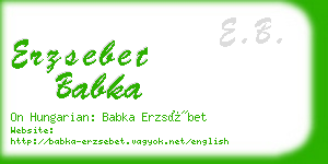 erzsebet babka business card